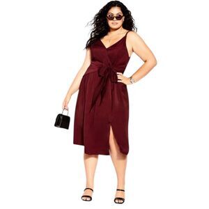 NWT City Chic Pomegranate Red Dress Dreaming Sleeveless Women’s Medium 18